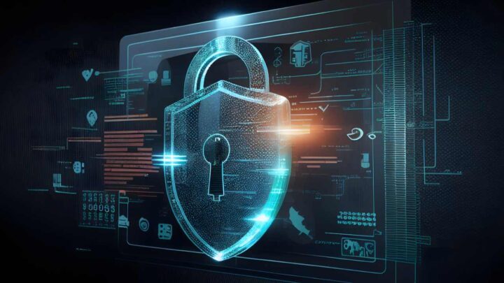 holographic art of secure access system interface with lock