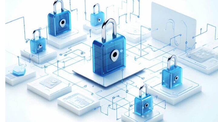 Visual of a network representing network security